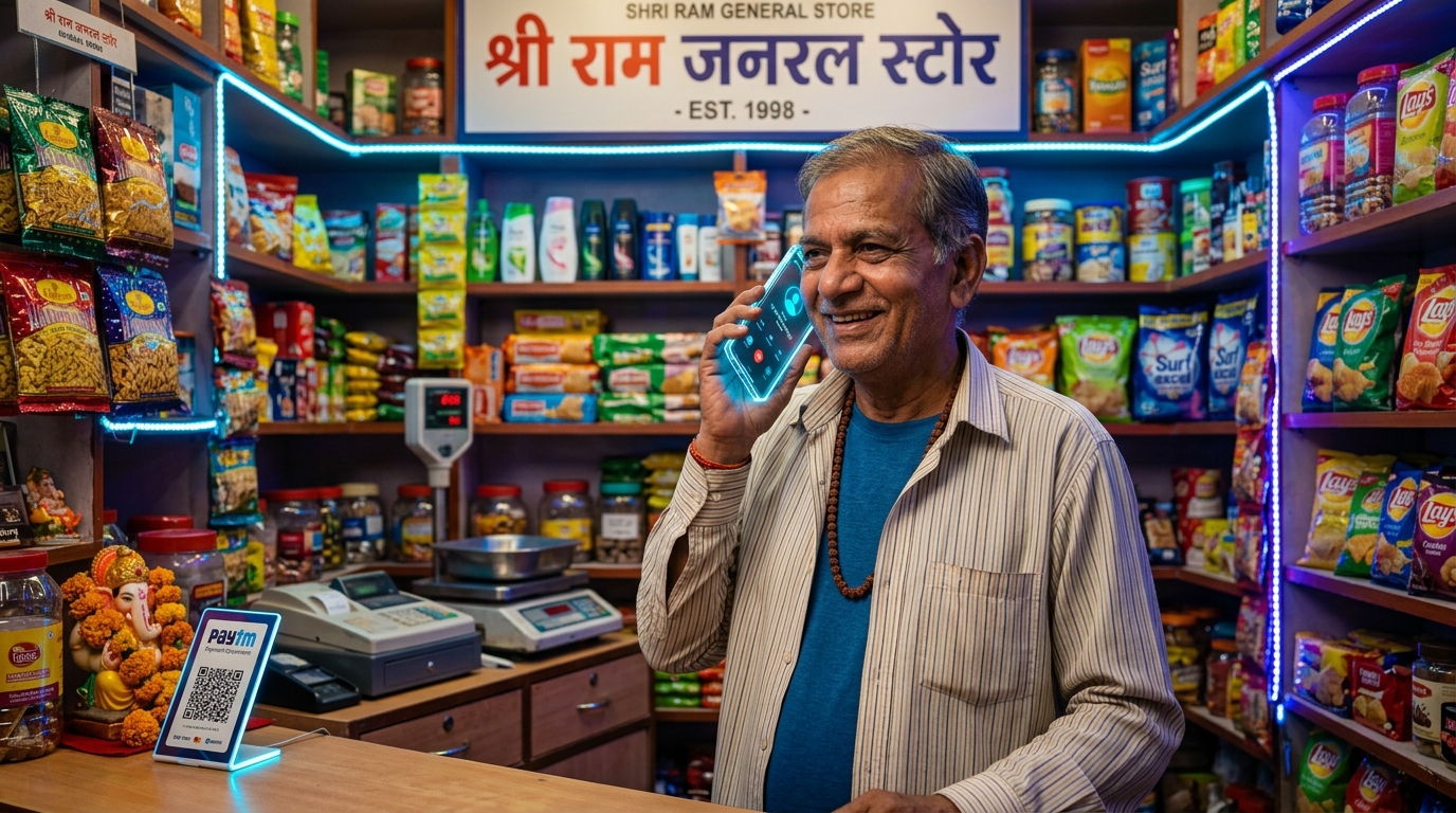 Shop owner using VAANI